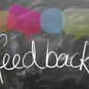 Feedback in krijt op schoolbord